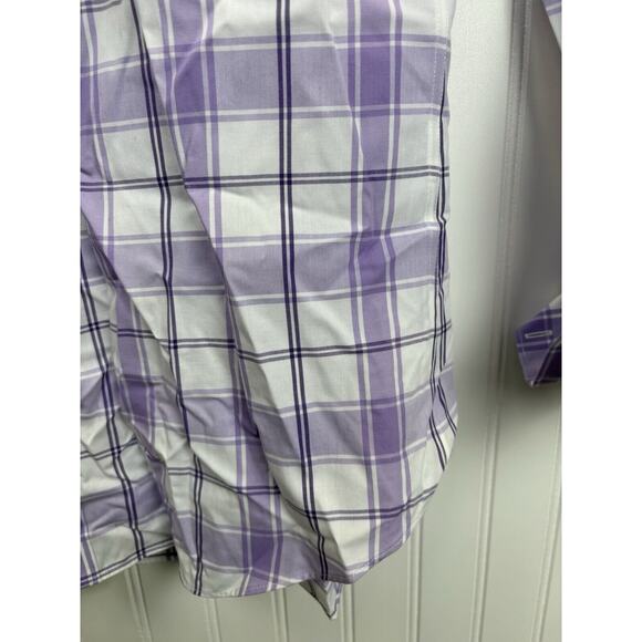 Express Non-Iron Fitted‎ Long Sleeve Plaid Button Up Dress Shirt Size L #80 - Picture 6 of 12